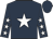 Dark blue, white star, white stars on sleeves, dark blue cap