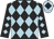 Black and light blue diamonds, light blue cap, black diamond