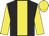 Black, yellow stripe, sleeves and cap