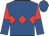 Royal blue, red triple diamond, red and royal blue halved sleeves