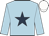 light blue, dark blue star, white cap