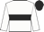 white, black hoop, white sleeves, black cap
