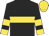 black, gold hoop and armlets, gold cuffs and cap