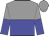 grey and blue halved horizontally, halved sleeves, grey cap