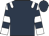 Dark blue, white epaulets, white and dark blue hooped sleeves