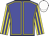 Big-blue body, yellow seams, yellow arms, big-blue striped, white cap