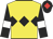 Yellow, black triple diamond, black sleeves, white armlets, black cap, red diamond