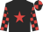 Black, red star, checked sleeves, quartered cap