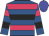 Royal blue, cerise and black hoops, blue cap