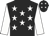 black, white stars, white sleeves