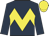 Dark blue, yellow chevron hoop, yellow cap