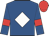 Royal blue, white diamond, royal blue sleeves, red armlets, red cap