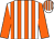 White body, orange striped, orange arms, white cap, orange striped