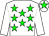 White body, big-green stars, white arms, white cap, big-green star