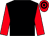 Black, Red sleeves, Hooped cap