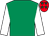 Emerald green, white sleeves, red cap, emerald green stars