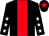 Black, red stripe, black sleeves, white stars, black cap, red star