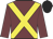 Garnet, yellow cross belts, garnet arms, black cap