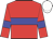 Red body, blue hoop, red arms, blue armlets, white cap