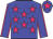 Big-blue body, rose stars, big-blue arms, rose seams, big-blue cap, rose star