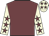 Garnet body, beige arms, garnet stars, beige cap, garnet stars