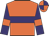 Orange, purple hoop, purple sleeves, orange armlets, orange and purple quartered cap