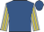 Royal blue, french grey and gold striped sleeves, royal blue cap