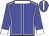 Blue, white seams, blue sleeves, white collar and cuffs, blue cap, white stripe