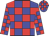 blue, red checks