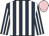 Dark blue & white stripes, pink cap
