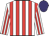 White and red stripes, purple cap