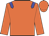 Orange body, big-blue epaulettes, orange arms, orange cap