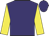 Purple body, yellow arms, purple cap