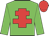 Big-green body, red cross of lorraine, big-green arms, red cap