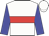 white, red hoop, blue sleeves