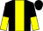 black, yellow stripe, halved sleeves