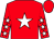 red, white star, red sleeves, white stars, red cap
