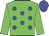 Green, blue spots, green arms, blue cap