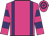 Magenta, purple braces, hooped sleeves and cap