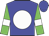 Blue, white spot, green sleeves,white armbands, blue cap