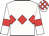 White, red triple diamond, white sleeves, red armlet, checked cap