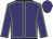 Purple body, light green seams, purple arms, light green seams, purple cap