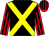 Black, yellow cross belts, red and black striped sleeves and cap