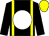 Black, yellow braces, white disc, yellow cap