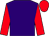 Purple, red sleeves and cap