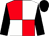 White & red quartered, black sleeves & cap