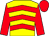 Yellow, red chevrons, red sleeves, red cap