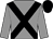 Grey, black cross belts, black cap