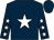 Dark blue, white star, white stars on sleeves, dark blue cap
