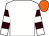 White body, white arms, brown hooped, orange cap